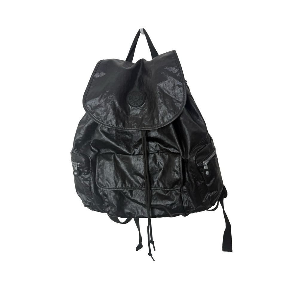 Kipling metallic black cinch city backpack
